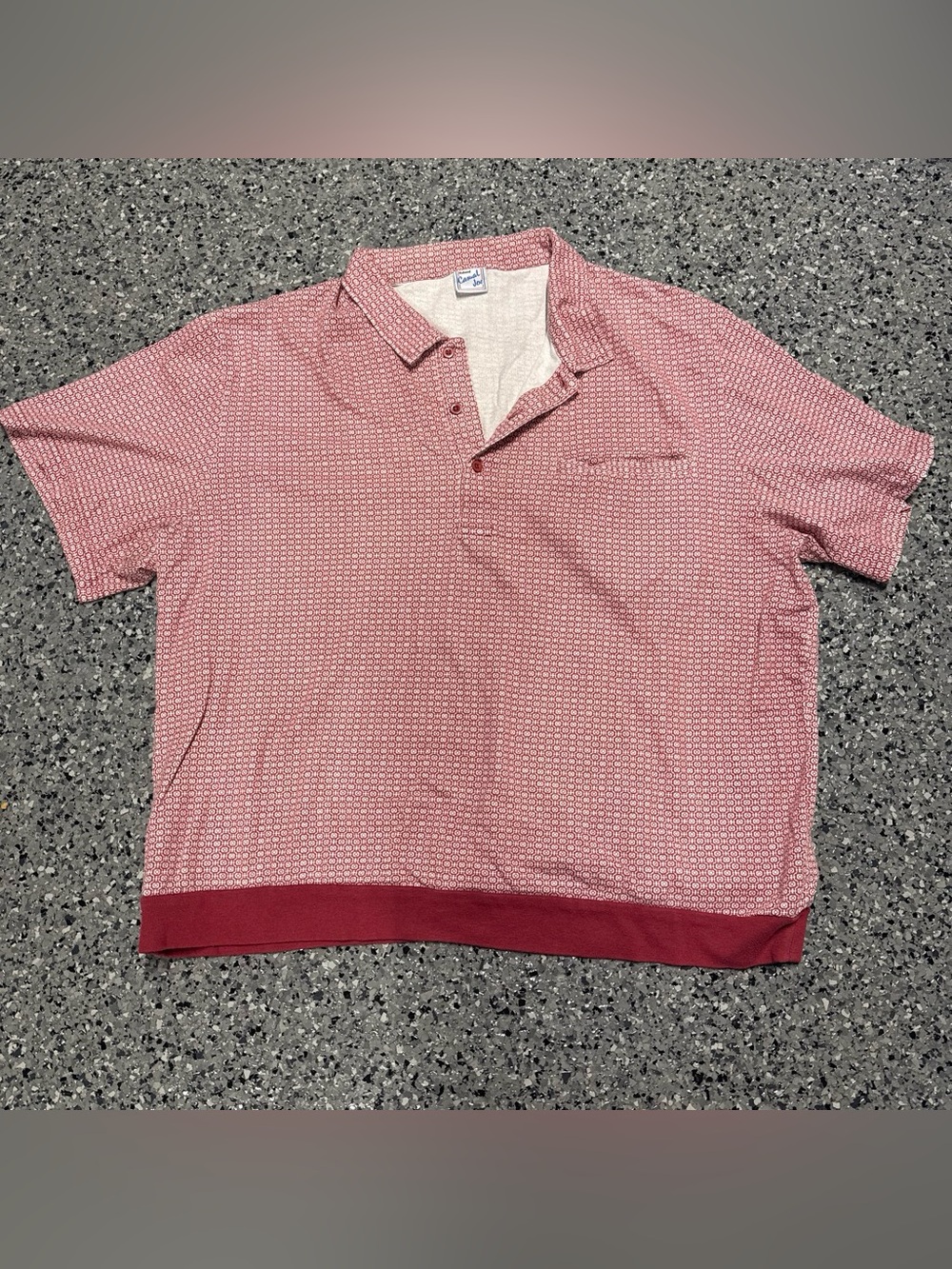 Haband Men's Patterned Polo with Contrast Hem
